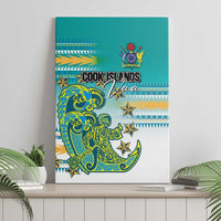 Cook Islands Va'a Race Canvas Wall Art Te Tatau Tattoos Sporty Style Turquoise Color - Polynesian Pride