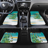 Personalised Cook Islands Va'a Race Car Mats Te Tatau Tattoos Sporty Style Turquoise Color - Polynesian Pride