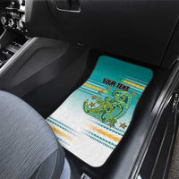 Personalised Cook Islands Va'a Race Car Mats Te Tatau Tattoos Sporty Style Turquoise Color - Polynesian Pride