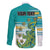 Personalised Cook Islands Va'a Race Family Matching Puletasi and Hawaiian Shirt Te Tatau Tattoos Sporty Style Turquoise Color - Polynesian Pride