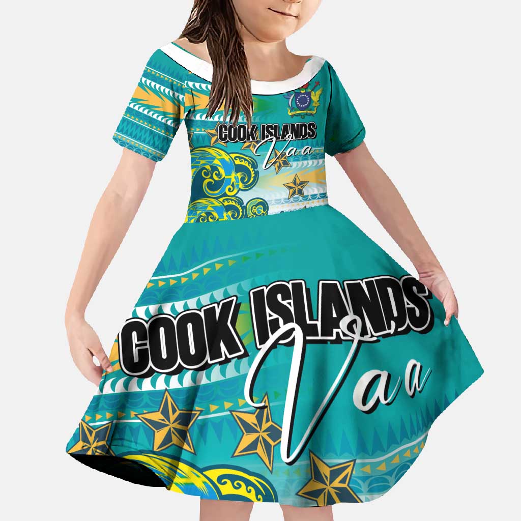 Personalised Cook Islands Va'a Race Family Matching Summer Maxi Dress and Hawaiian Shirt Te Tatau Tattoos Sporty Style Turquoise Color - Polynesian Pride