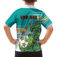 Personalised Cook Islands Va'a Race Hawaiian Shirt Te Tatau Tattoos Sporty Style Turquoise Color - Polynesian Pride