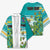 Personalised Cook Islands Va'a Race Kimono Te Tatau Tattoos Sporty Style Turquoise Color - Polynesian Pride