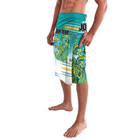 Personalised Cook Islands Va'a Race Lavalava Te Tatau Tattoos Sporty Style Turquoise Color - Polynesian Pride