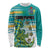 Personalised Cook Islands Va'a Race Long Sleeve Shirt Te Tatau Tattoos Sporty Style Turquoise Color - Polynesian Pride