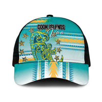Cook Islands Va'a Race Mesh Trucker Cap Te Tatau Tattoos Sporty Style Turquoise Color - Polynesian Pride