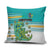 Cook Islands Va'a Race Pillow Cover Te Tatau Tattoos Sporty Style Turquoise Color - Polynesian Pride