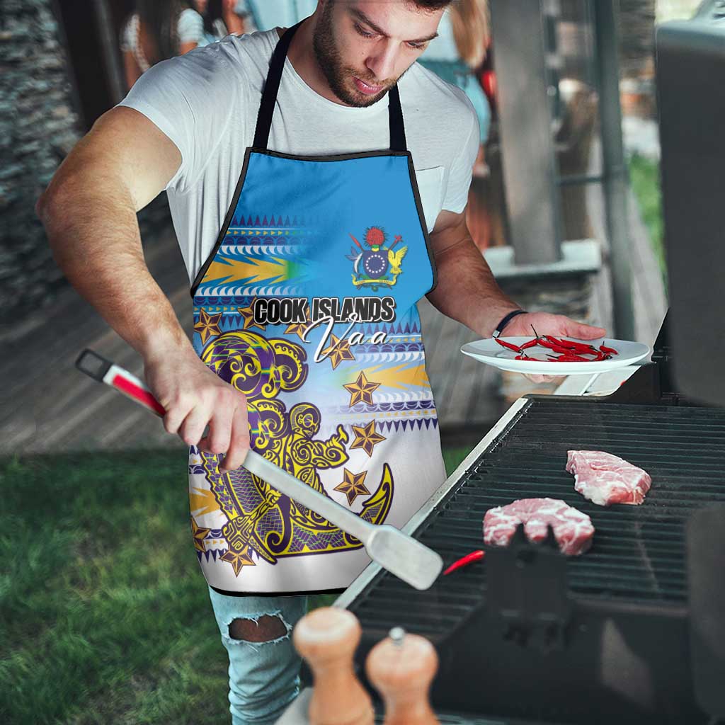 Cook Islands Va'a Race Apron Te Tatau Tattoos Sporty Style Glory Blue Color - Polynesian Pride