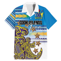 Personalised Cook Islands Va'a Race Family Matching Mermaid Dress and Hawaiian Shirt Te Tatau Tattoos Sporty Style Glory Blue Color - Polynesian Pride
