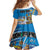 Personalised Cook Islands Va'a Race Family Matching Puletasi and Hawaiian Shirt Te Tatau Tattoos Sporty Style Glory Blue Color - Polynesian Pride