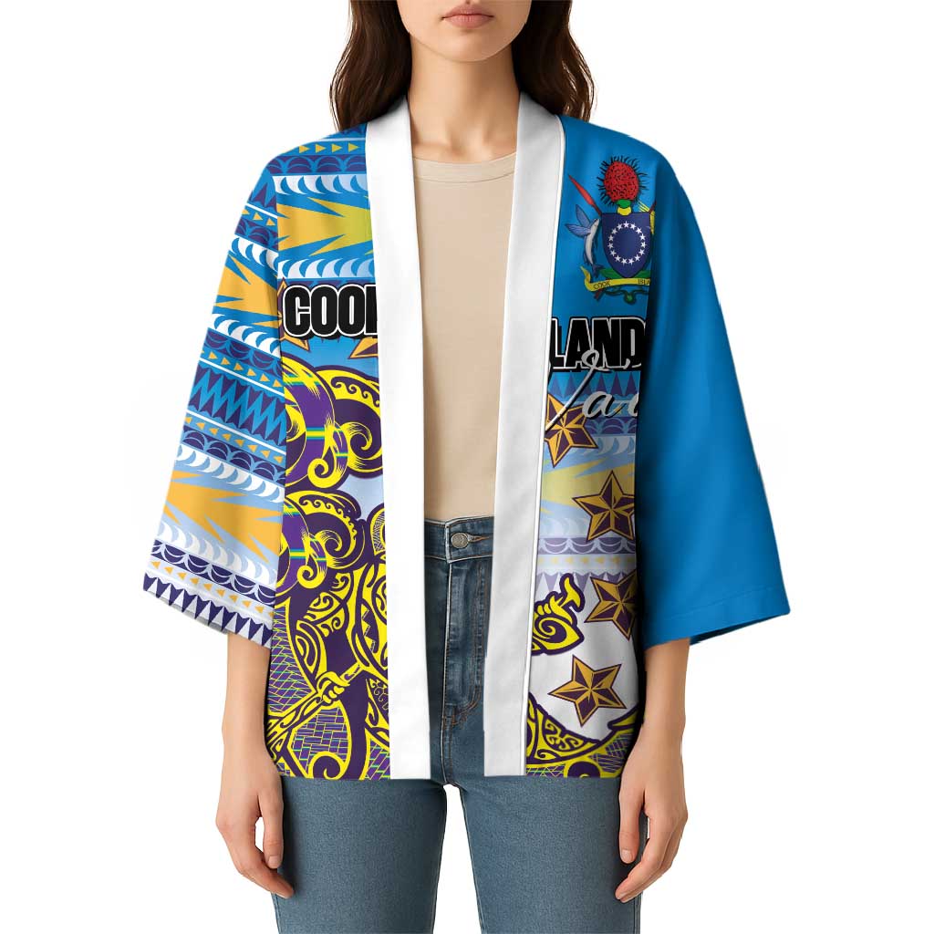 Personalised Cook Islands Va'a Race Kimono Te Tatau Tattoos Sporty Style Glory Blue Color - Polynesian Pride