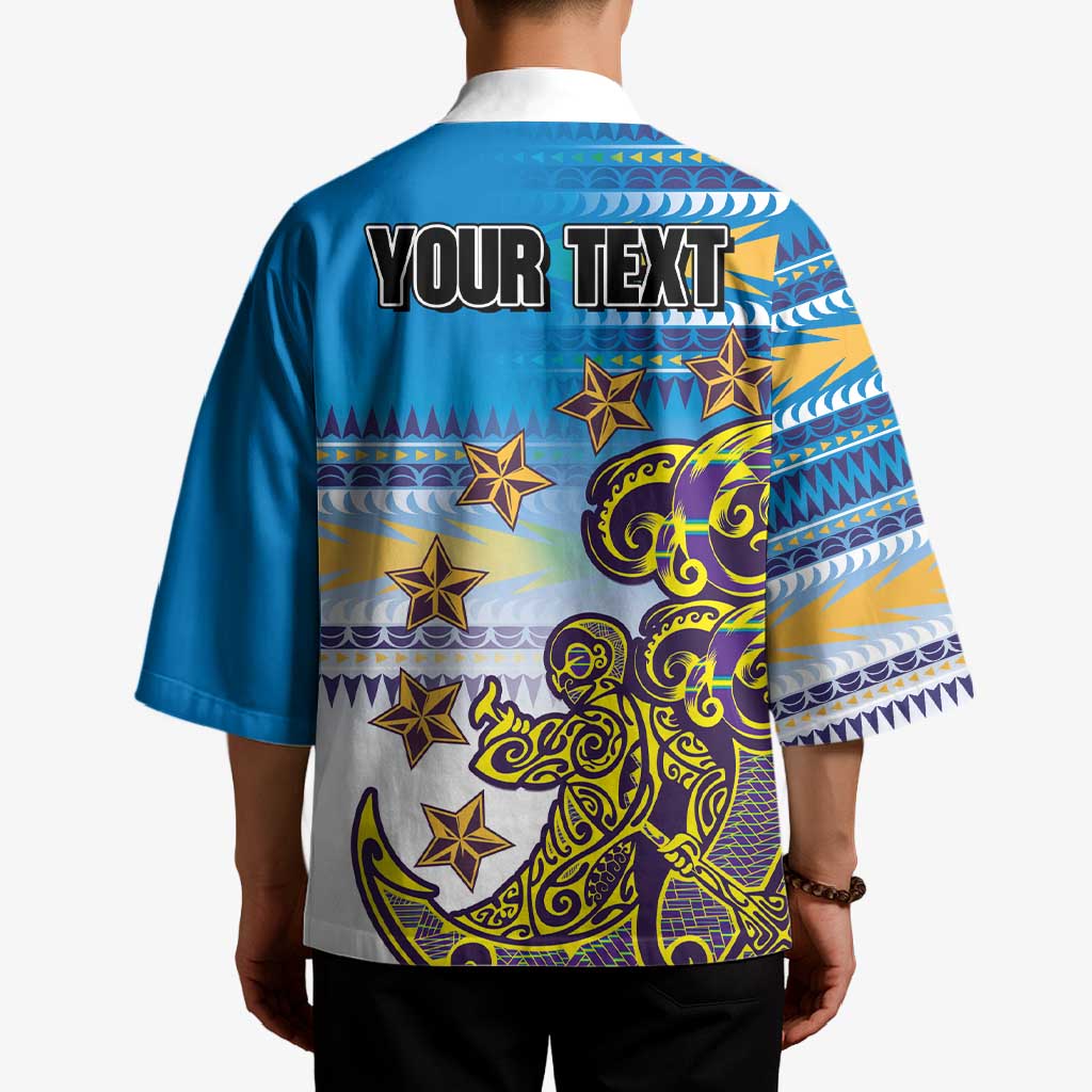 Personalised Cook Islands Va'a Race Kimono Te Tatau Tattoos Sporty Style Glory Blue Color - Polynesian Pride