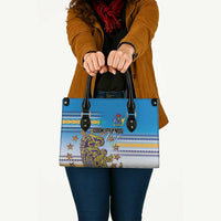 Cook Islands Va'a Race Leather Bag Te Tatau Tattoos Sporty Style Glory Blue Color - Polynesian Pride