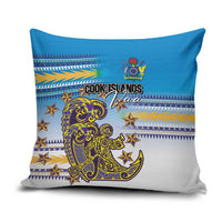 Cook Islands Va'a Race Pillow Cover Te Tatau Tattoos Sporty Style Glory Blue Color - Polynesian Pride