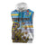 Personalised Cook Islands Va'a Race Sleeveless Zip Hoodie Te Tatau Tattoos Sporty Style Glory Blue Color - Polynesian Pride