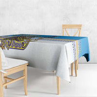 Cook Islands Va'a Race Tablecloth Te Tatau Tattoos Sporty Style Glory Blue Color - Polynesian Pride