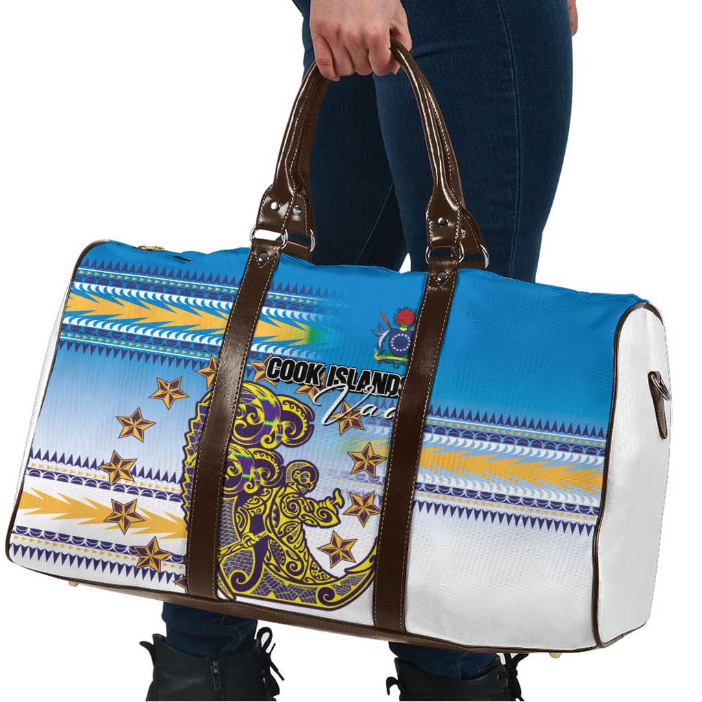 Cook Islands Va'a Race Travel Bag Te Tatau Tattoos Sporty Style Glory Blue Color - Polynesian Pride
