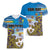 Personalised Cook Islands Va'a Race Women V-Neck T-Shirt Te Tatau Tattoos Sporty Style Glory Blue Color - Polynesian Pride