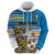 Personalised Cook Islands Va'a Race Zip Hoodie Te Tatau Tattoos Sporty Style Glory Blue Color - Polynesian Pride