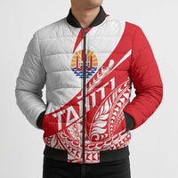 Personalised Tahiti Va'a Race Bomber Puffer Jacket Polynesian Tattoos Sporty Style - Polynesian Pride