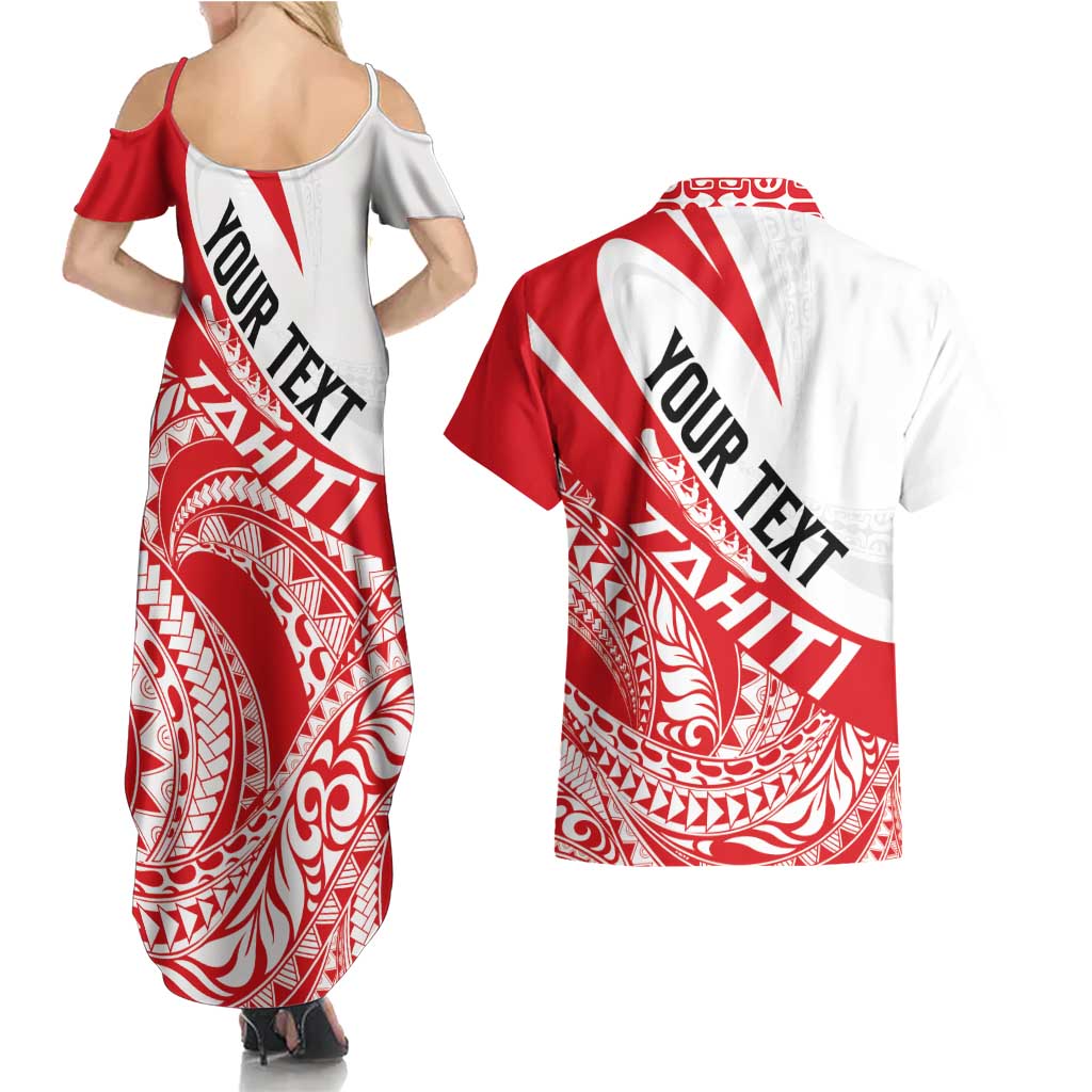 Personalised Tahiti Va'a Race Couples Matching Summer Maxi Dress and Hawaiian Shirt Polynesian Tattoos Sporty Style - Polynesian Pride
