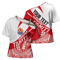 Personalised Tahiti Va'a Race Cross Shoulder Shirt Polynesian Tattoos Sporty Style - Polynesian Pride