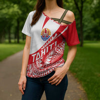 Personalised Tahiti Va'a Race Cross Shoulder Shirt Polynesian Tattoos Sporty Style - Polynesian Pride