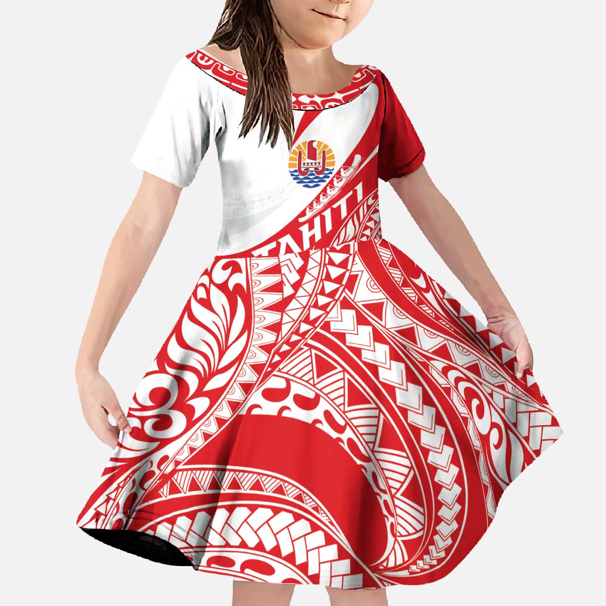 Personalised Tahiti Va'a Race Family Matching Off The Shoulder Long Sleeve Dress and Hawaiian Shirt Polynesian Tattoos Sporty Style - Polynesian Pride