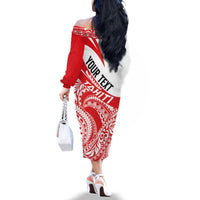 Personalised Tahiti Va'a Race Family Matching Off The Shoulder Long Sleeve Dress and Hawaiian Shirt Polynesian Tattoos Sporty Style - Polynesian Pride