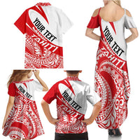 Personalised Tahiti Va'a Race Family Matching Summer Maxi Dress and Hawaiian Shirt Polynesian Tattoos Sporty Style - Polynesian Pride