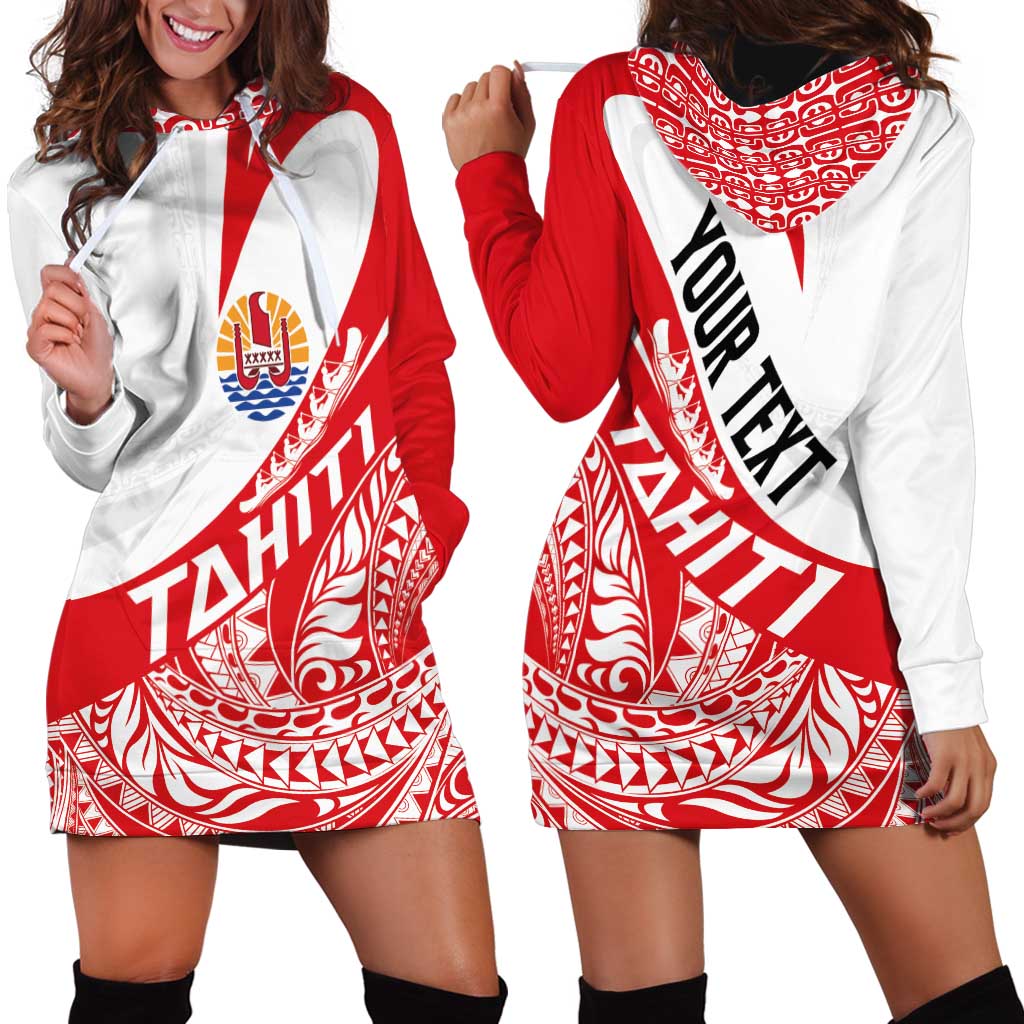 Personalised Tahiti Va'a Race Hoodie Dress Polynesian Tattoos Sporty Style - Polynesian Pride