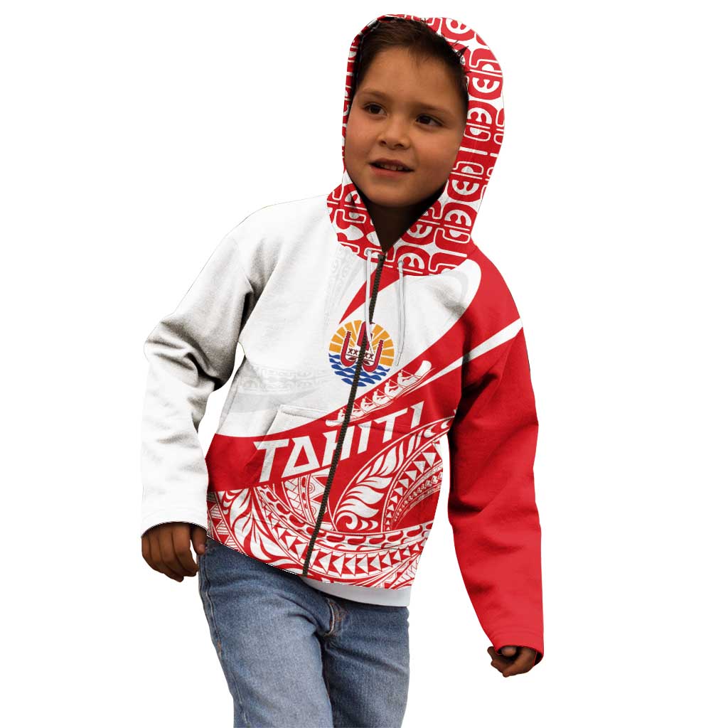 Personalised Tahiti Va'a Race Kid Hoodie Polynesian Tattoos Sporty Style - Polynesian Pride