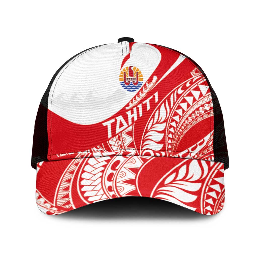 Tahiti Va'a Race Mesh Trucker Cap Polynesian Tattoos Sporty Style - Polynesian Pride
