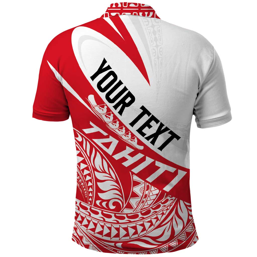 Personalised Tahiti Va'a Race Polo Shirt Polynesian Tattoos Sporty Style - Polynesian Pride