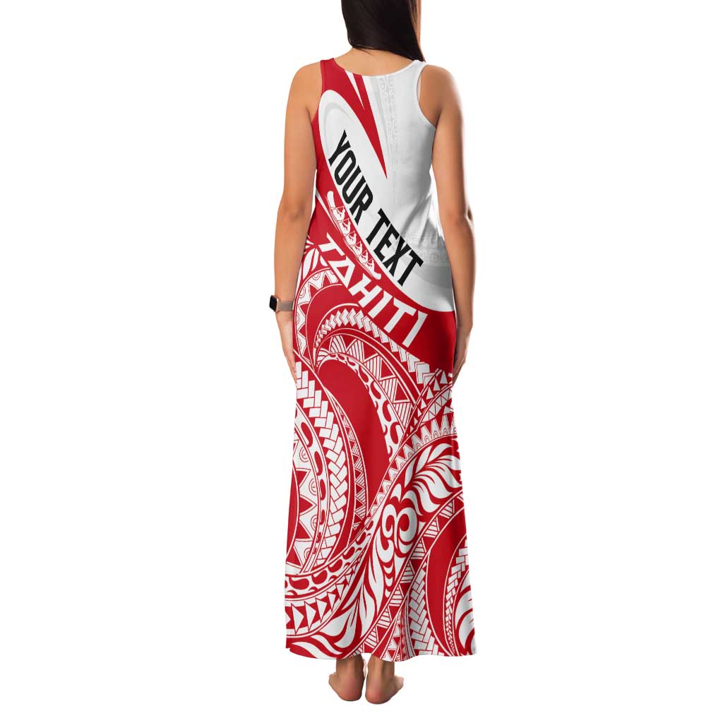 Personalised Tahiti Va'a Race Tank Maxi Dress Polynesian Tattoos Sporty Style - Polynesian Pride