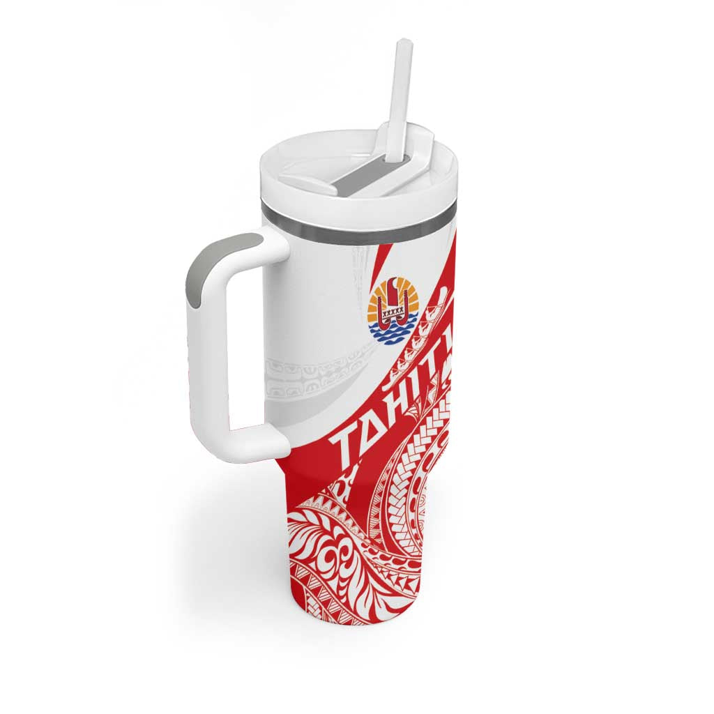 Personalised Tahiti Va'a Race Tumbler With Handle Polynesian Tattoos Sporty Style - Polynesian Pride