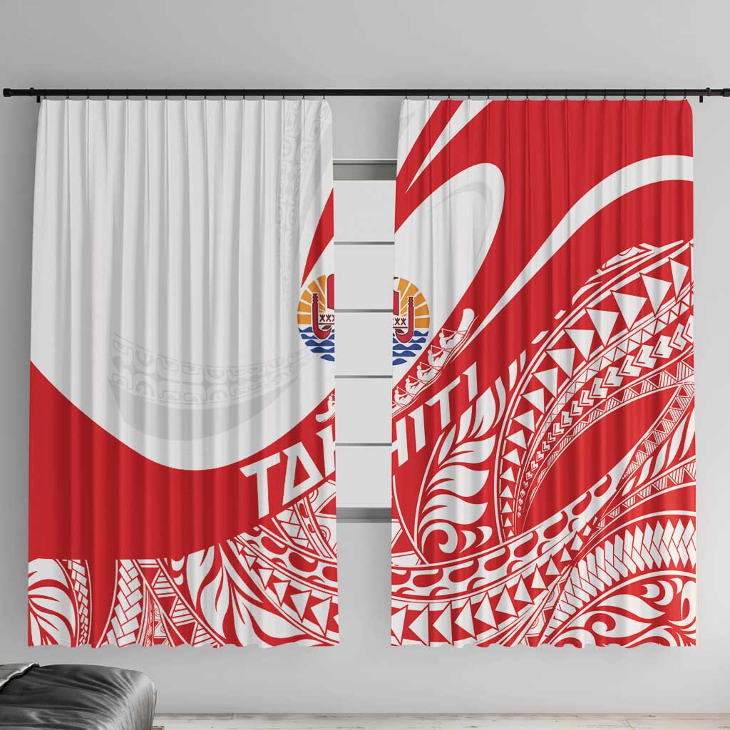 Tahiti Va'a Race Window Curtain Polynesian Tattoos Sporty Style - Polynesian Pride