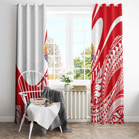 Tahiti Va'a Race Window Curtain Polynesian Tattoos Sporty Style - Polynesian Pride