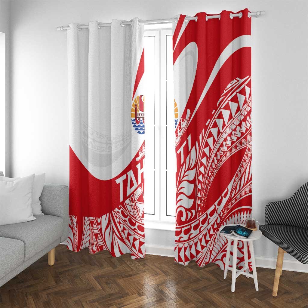 Tahiti Va'a Race Window Curtain Polynesian Tattoos Sporty Style - Polynesian Pride