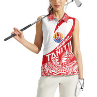 Personalised Tahiti Va'a Race Women Sleeveless Polo Shirt Polynesian Tattoos Sporty Style - Polynesian Pride