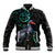 Custom Pukeko New Zealand Baseball Jacket Koru Papua Shell with Silver Fern Pattern LT03 Unisex Black - Polynesian Pride