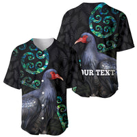 Custom Pukeko New Zealand Baseball Jersey Koru Papua Shell with Silver Fern Pattern LT03 - Polynesian Pride