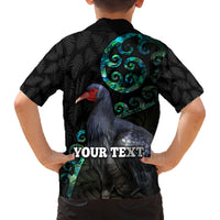 Custom Pukeko New Zealand Family Matching Tank Maxi Dress and Hawaiian Shirt Koru Papua Shell with Silver Fern Pattern LT03 - Polynesian Pride