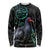 Custom Pukeko New Zealand Long Sleeve Shirt Koru Papua Shell with Silver Fern Pattern LT03 Unisex Black - Polynesian Pride