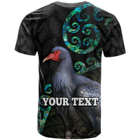 Custom Pukeko New Zealand T Shirt Koru Papua Shell with Silver Fern Pattern LT03 - Polynesian Pride