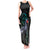 Custom Pukeko New Zealand Tank Maxi Dress Koru Papua Shell with Silver Fern Pattern LT03 Women Black - Polynesian Pride