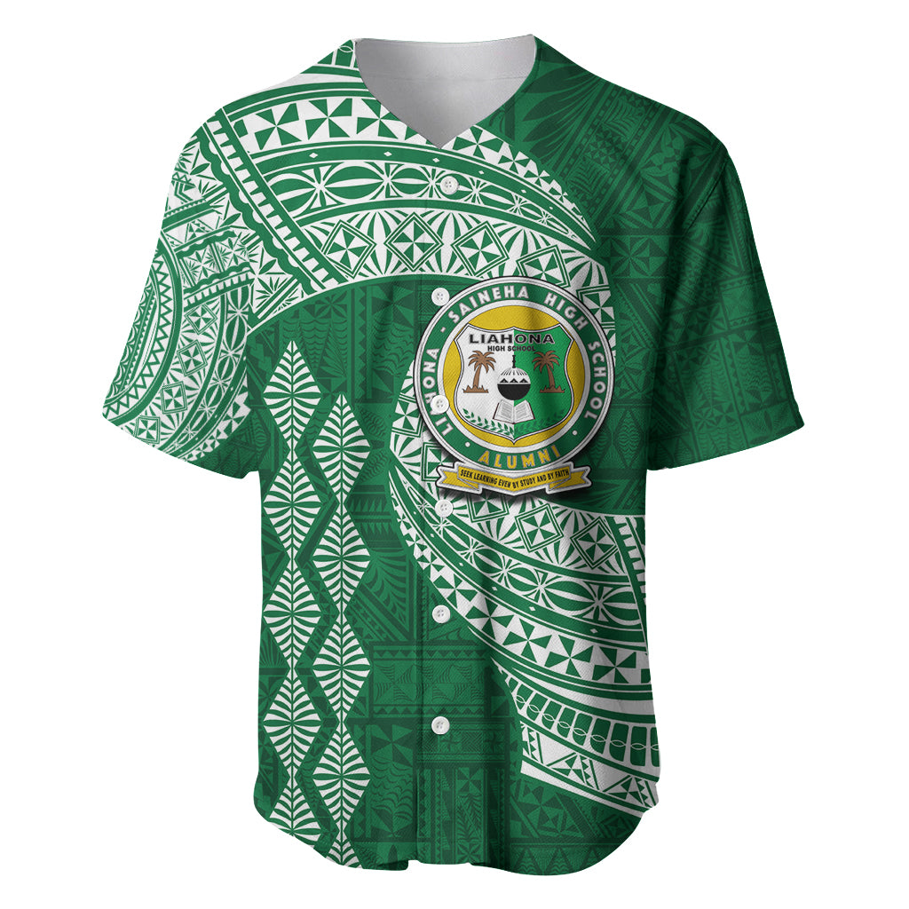 Tonga Lahaina High School Baseball Jersey Traditional Ngatu and Polynesian Pattern LT03 Green - Polynesian Pride