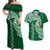 Tonga Lahaina High School Couples Matching Off Shoulder Maxi Dress and Hawaiian Shirt Traditional Ngatu and Polynesian Pattern LT03 Green - Polynesian Pride