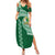 Tonga Lahaina High School Family Matching Summer Maxi Dress and Hawaiian Shirt Traditional Ngatu and Polynesian Pattern LT03 Mom's Dress Green - Polynesian Pride