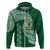 Tonga Lahaina High School Hoodie Traditional Ngatu and Polynesian Pattern LT03 Zip Hoodie Green - Polynesian Pride